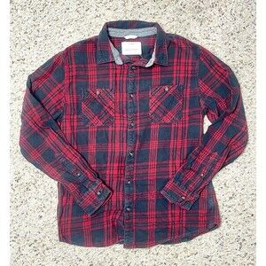 Urban Pipeline Men’s L Red Flannel Shirt Soft 100% Cotton Long Sleeve